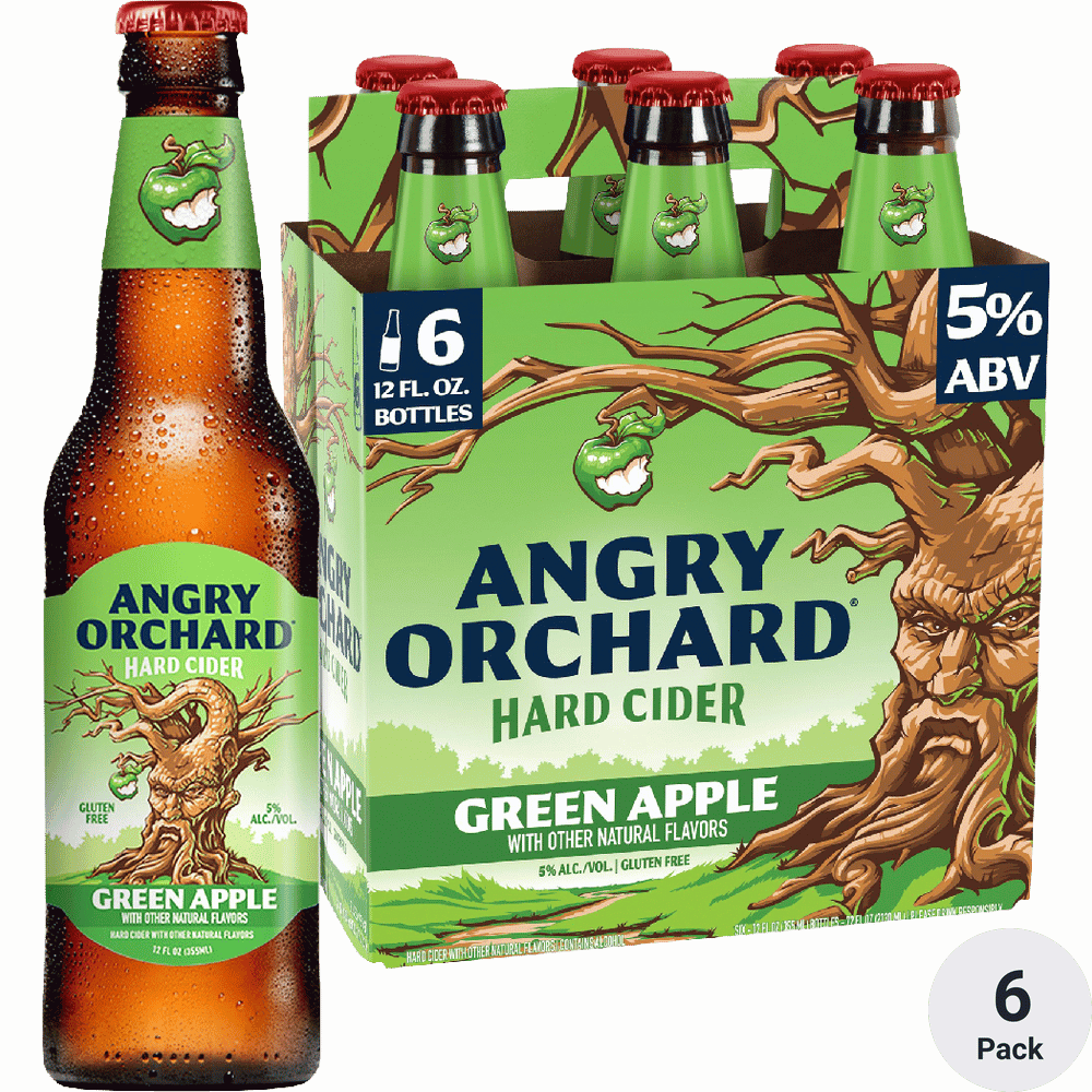 ANGRY ORCHARD CIDER GREEN APPLE 6 PK BTL 12 OZ