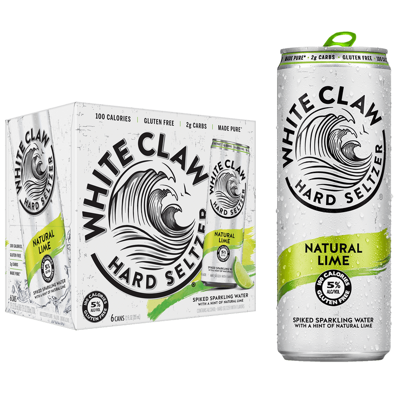 WHITE CLAW SELTZER LIME 6 PK CAN 12 OZ